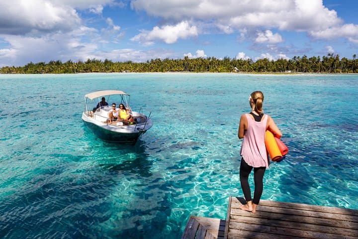 Half-Day Bora Bora Yoga and Snorkel on a Private Motu with Mt. Otemanu Views photo 2