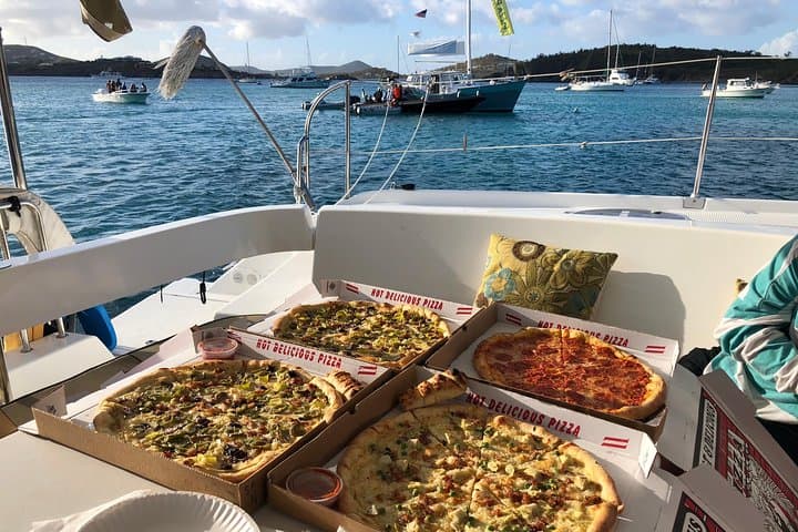 Snorkel with Sea Turtles and Pizza Pi: St. Thomas to St. John Catamaran Sunset Sail photo 3
