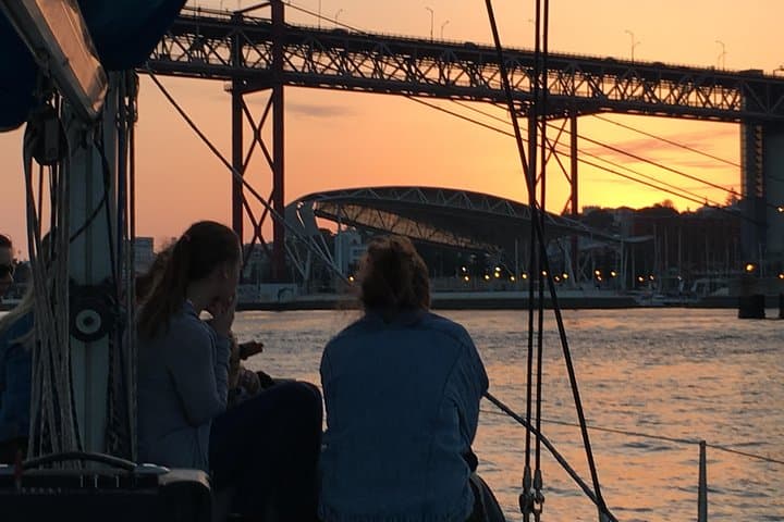 Lisbon Sunset Sailing on the Tagus: Private Cruise with Wine & Snacks