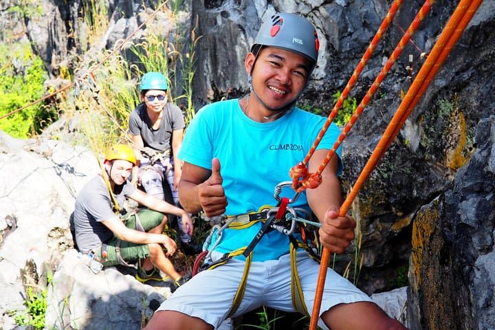 Kampot Adventure: Caving, Via Ferrata, Abseiling & Climbing at Phnom Kbal Romeas
