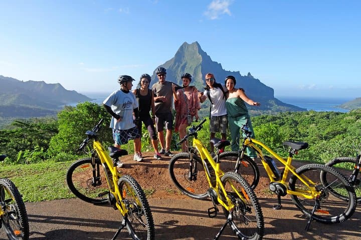 E-Bike to Moorea's Belvedere Lookout: Pineapple Fields, Marae, and Bay Views