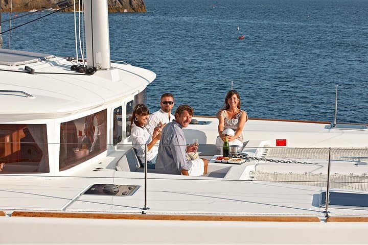 Santorini Private Lagoon 450 Catamaran Day Tour with BBQ, Snorkeling & Hot Springs photo 3