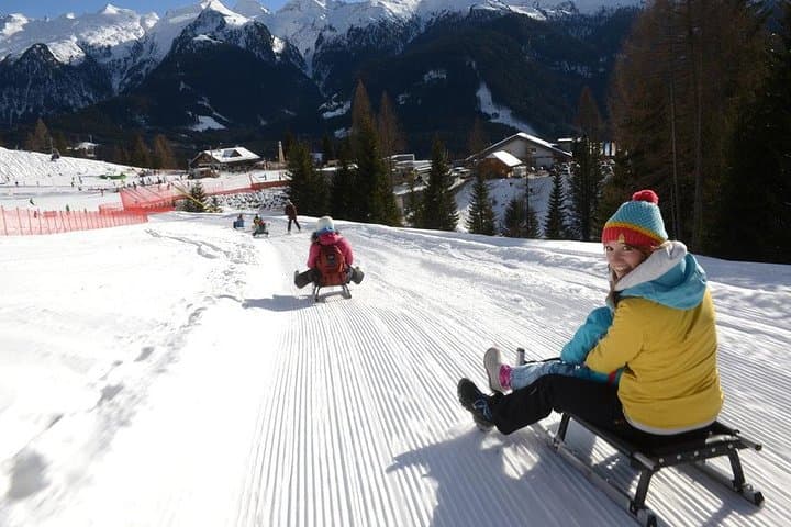 Sleigh the Dolomites: Sella Pass Toboggan & Great Dolomites Road Panorama