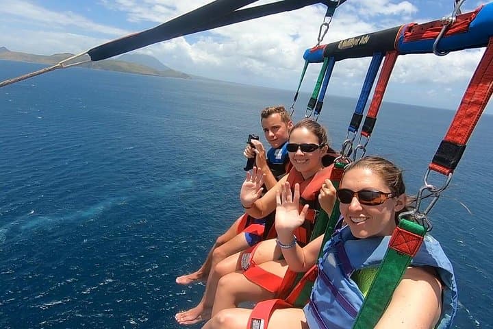 Parasailing in St Kitts: 600ft Sky Rides with St. Kitts Water Sports photo 1