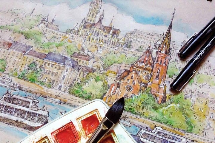Urban Sketching in Budapest: Guided Walking Art Tour with a Local Artist photo 1