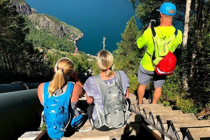 Hike Flørli 4,444 Steps: Guided Climb on Lysefjord's Wooden Staircase