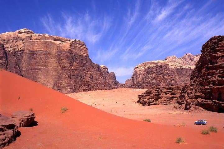 Wadi Rum Jeep Safari from Amman or Dead Sea — Full-Day Desert Adventure