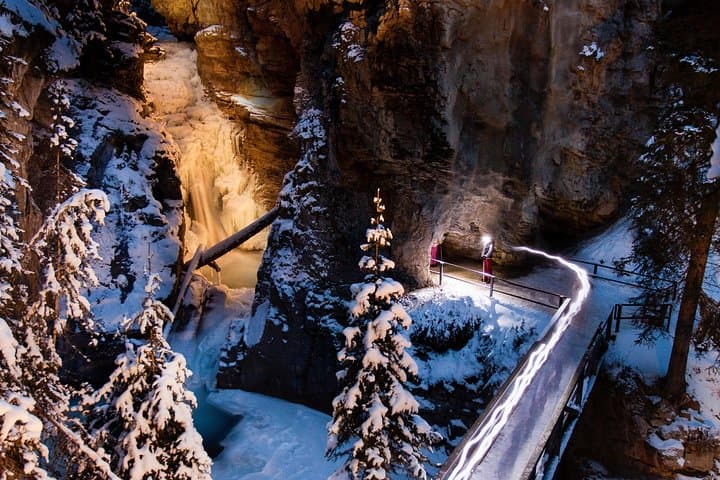 Johnston Canyon Evening Icewalk: Guided Night Hike to Frozen Waterfalls in Banff photo 2