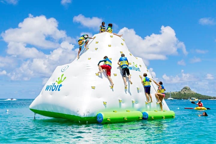 Splash Island Water Park St Lucia: Inflatable Obstacle Course at Reduit Beach photo 4