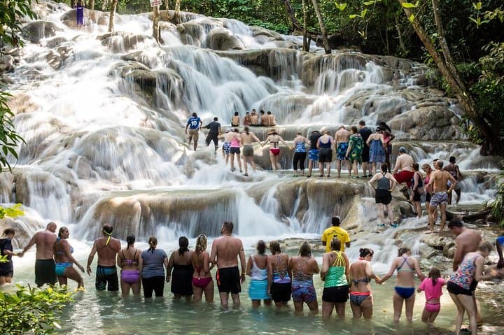 Shared Dunn's River Falls Snorkel Cruise from Runaway Bay — Catamaran, Open Bar & Waterfall Climb