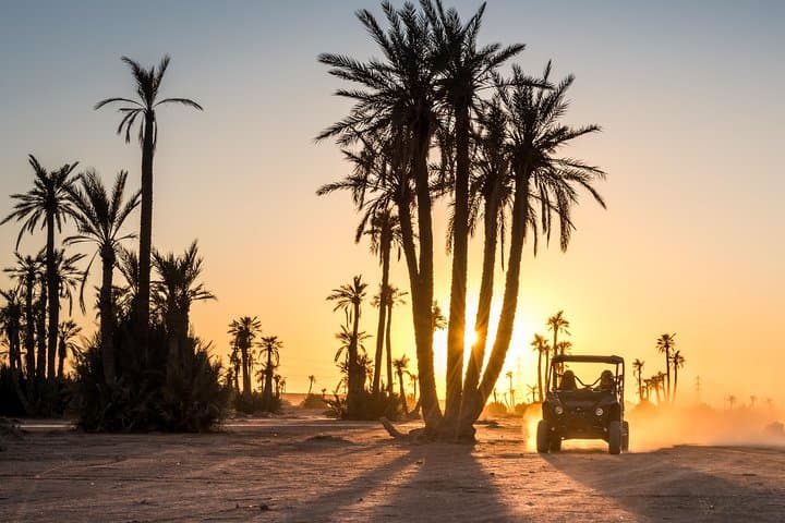 Agafay Desert Buggy Tour from Marrakech — Palm Groves, Berber Tea & Atlas Views