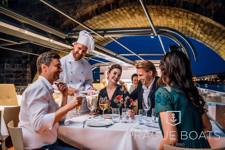 Evening Crystal Dinner Cruise on Prague's Vltava River