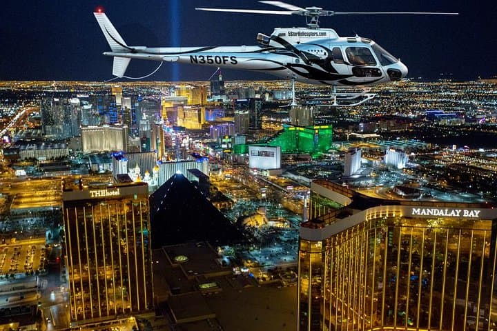 Las Vegas Strip Helicopter Night Flight with Eiffel Tower Restaurant Dinner photo 2