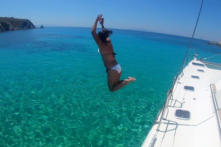 Sunset Sail to Rhenia: Mykonos Private Catamaran with Dinner & Open Bar photo 5