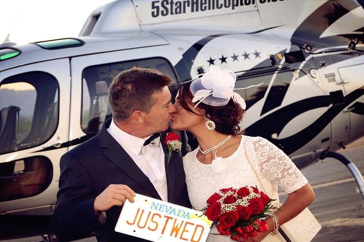 Exchange Vows Above the Lights: Las Vegas Night Flight Helicopter Wedding