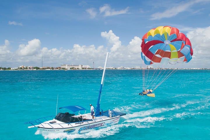 Cancun Parasailing Adventure: Sky-High Views Over the Hotel Zone