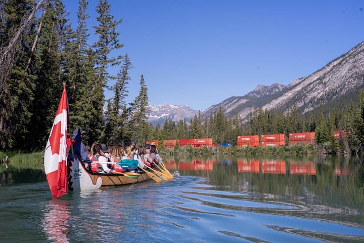 Bow River Big Canoe Tour — Banff Family Voyageur Canoe Experience photo 3