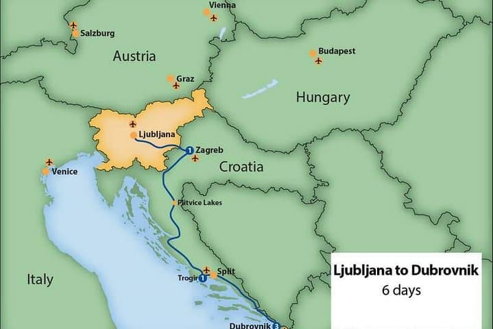 Ljubljana to Dubrovnik: A 6-Day Private Road Tour Through Zagreb, Plitvice & Split