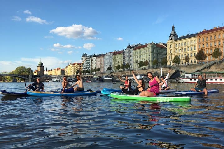 Stand-Up Paddleboarding the Vltava: Castle Views & Charles Bridge from the River photo 2