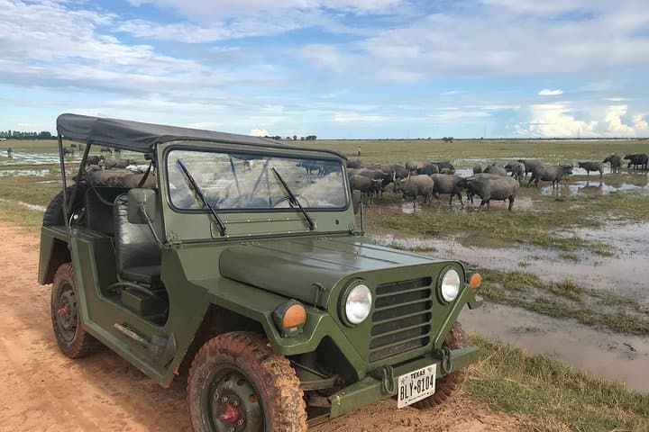 Sunset Jeep Tour Through Cambodia’s Rural Rice Fields (From Phnom Penh)