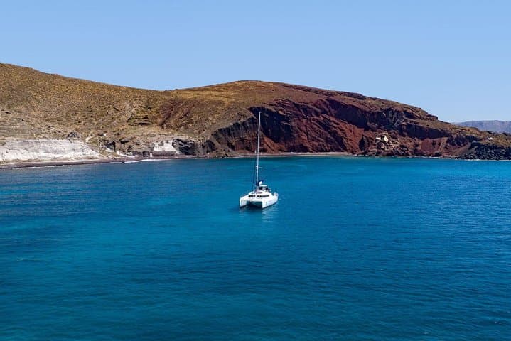 Santorini Sunset Cruise: BBQ, Hot Springs & Red Beach Swim photo 2