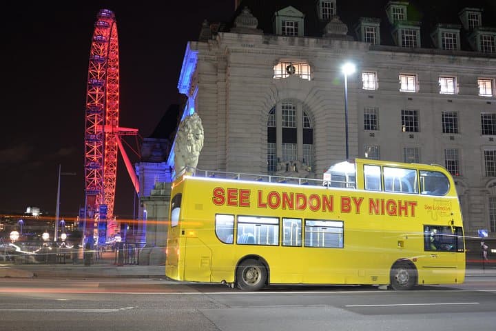 London by Night: Open-Top Bus Sightseeing Tour of Illuminated Landmarks