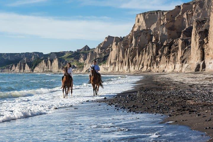 Santorini Horse Riding to Eros Black Sand Beach — 90-Min Coastal Ride