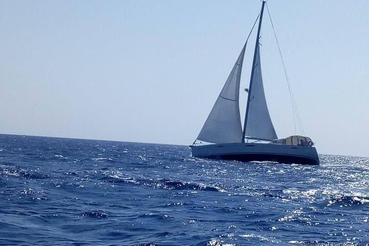 Private Coast-to-Coast Sailing from Rhodes: Snorkel Kallithea, Anthony Quinn & Afandou