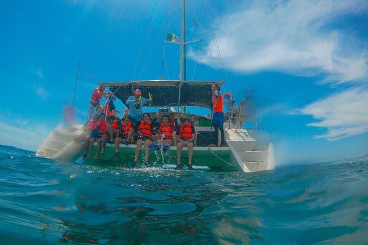 Puerto Morelos Catamaran & Snorkel Tour to Punta Maroma — Reef Guides, Open Bar, Snack