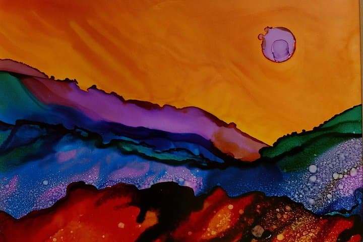 Alcohol Ink Landscape Workshop in Estes Park — Paint the Rockies photo 3