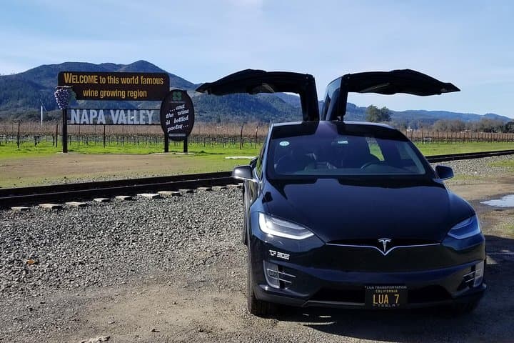 Private Napa & Sonoma Wine Country Tour by Tesla Model X — Flexible Hourly Wine Drives