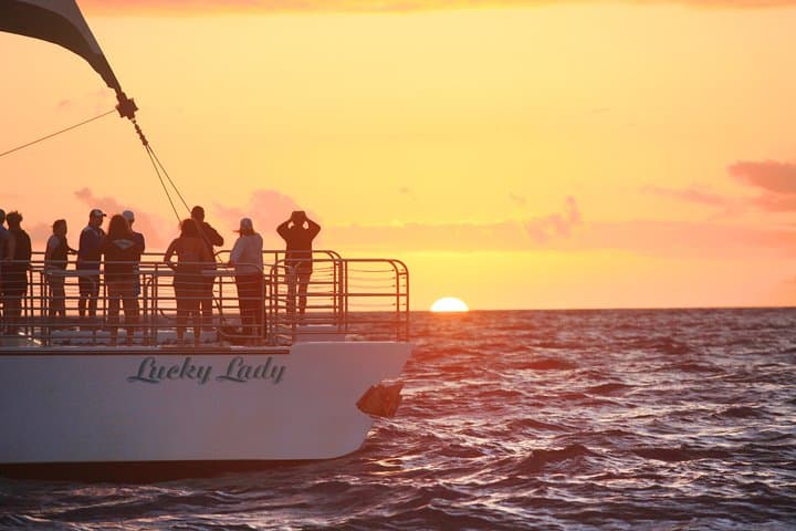 Experience the Na Pali Coast at Sunset Aboard the Lucky Lady Catamaran