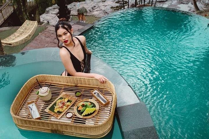 Dtukad River Club Bali Floating Breakfast & Blangsinga Waterfall Access