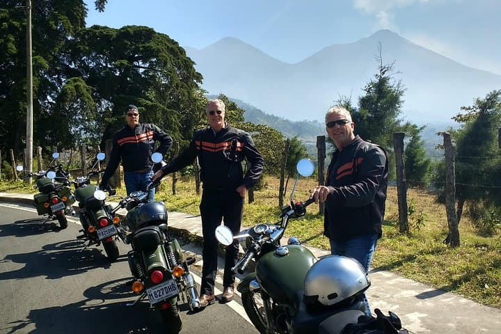 Half-Day Acatenango & Fuego Volcano Loop on a Royal Enfield
