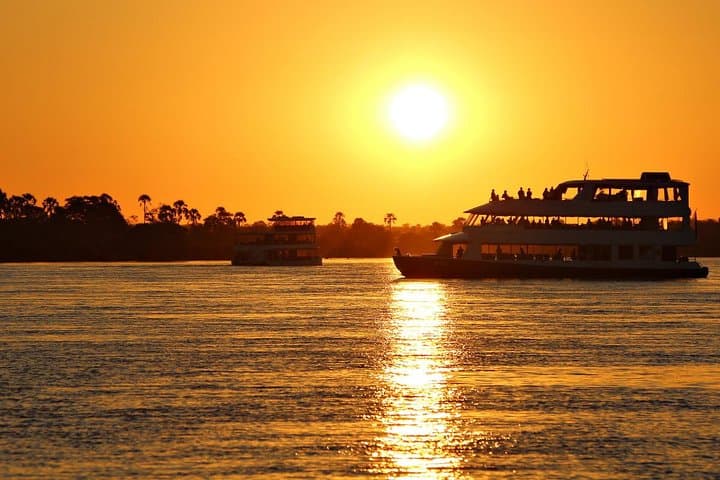 Zambezi Sunset Cruise from Livingstone: River Safari, Game Viewing & Drinks