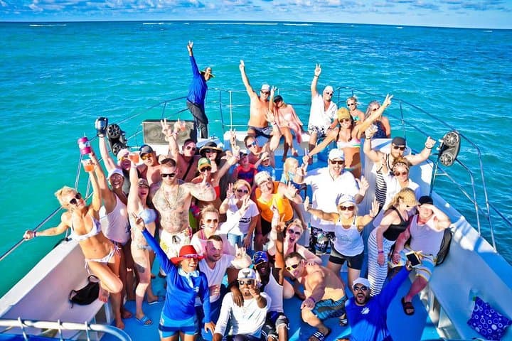 Punta Cana Party Catamaran Snorkel Cruise with Open Bar