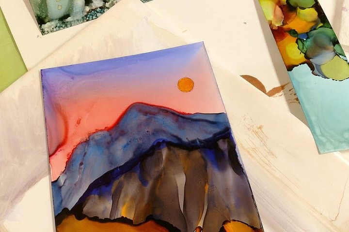 Alcohol Ink Landscape Workshop in Estes Park — Paint the Rockies photo 2