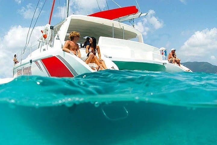 Catamaran Cruise to Ile aux Cerfs: Parasailing, Snorkel & Waterfall Day Trip from Trou d'Eau Douce
