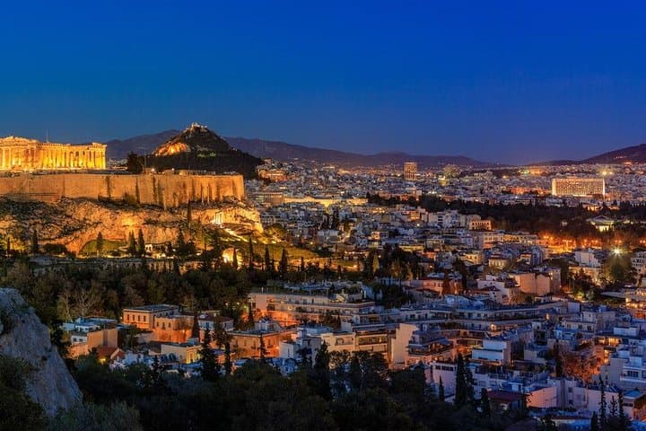 Athens Night Tour: Illuminated Acropolis & Piraeus Harbor Experience