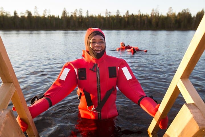 Midnight Sun Floating on an Arctic Lake near Rovaniemi photo 3