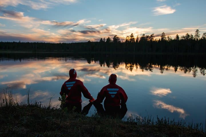 Midnight Sun Floating on an Arctic Lake near Rovaniemi photo 5