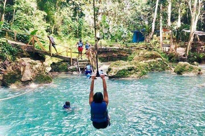 Blue Hole & Bamboo Blu Beach Club: Day Adventure from Montego Bay
