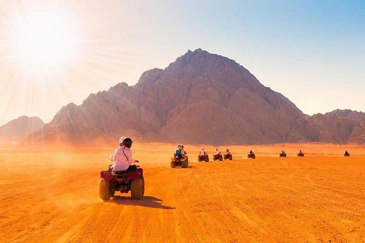 5-Hour Desert Quad Bike Safari with Camel Ride & Bedouin Dinner near Hurghada
