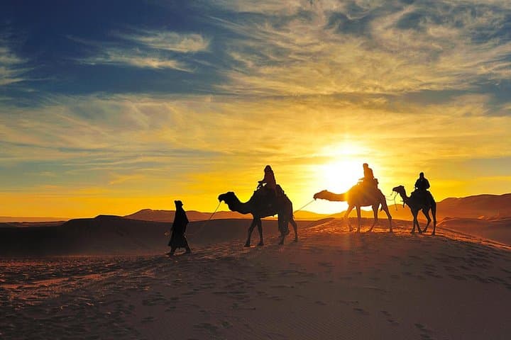 2-Day Luxury Zagora Desert Tour from Marrakech — Camel Trek, Ait Benhaddou & Atlas Pass
