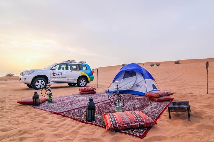 Overnight Dubai Desert Safari: Private 4WD, Sandboarding & Campfire BBQ