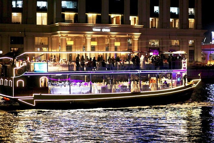 New Dubai Canal Dhow Dinner Cruise — Buffet Cruise Near Burj Khalifa