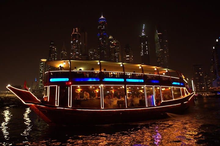 Dubai Marina Dhow Dinner Cruise — Two-Hour Skyline Buffet & Evening Cruise
