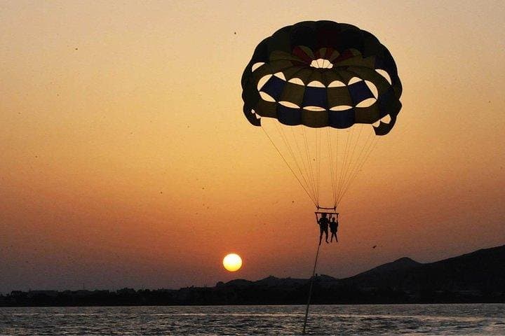 Parascending at Marina Rubicon: 100m Coastal Flight Over Playa Blanca photo 4