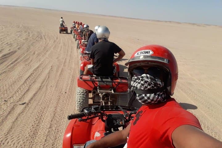 Hurghada Desert Quad Safari to Bedouin Village with Camel Ride and Dinner