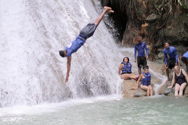 Blue Hole & Dunn's River Falls: Ocho Rios Waterfall Adventure from Negril